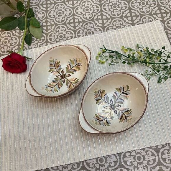 Gail Pittman 2 Piece Handled Server / Small Multipurpose Bowls Earthenware - Picture 1 of 6